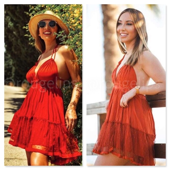 Backless Babydoll Short Dress in Burnt Orange - Picture 14 of 14